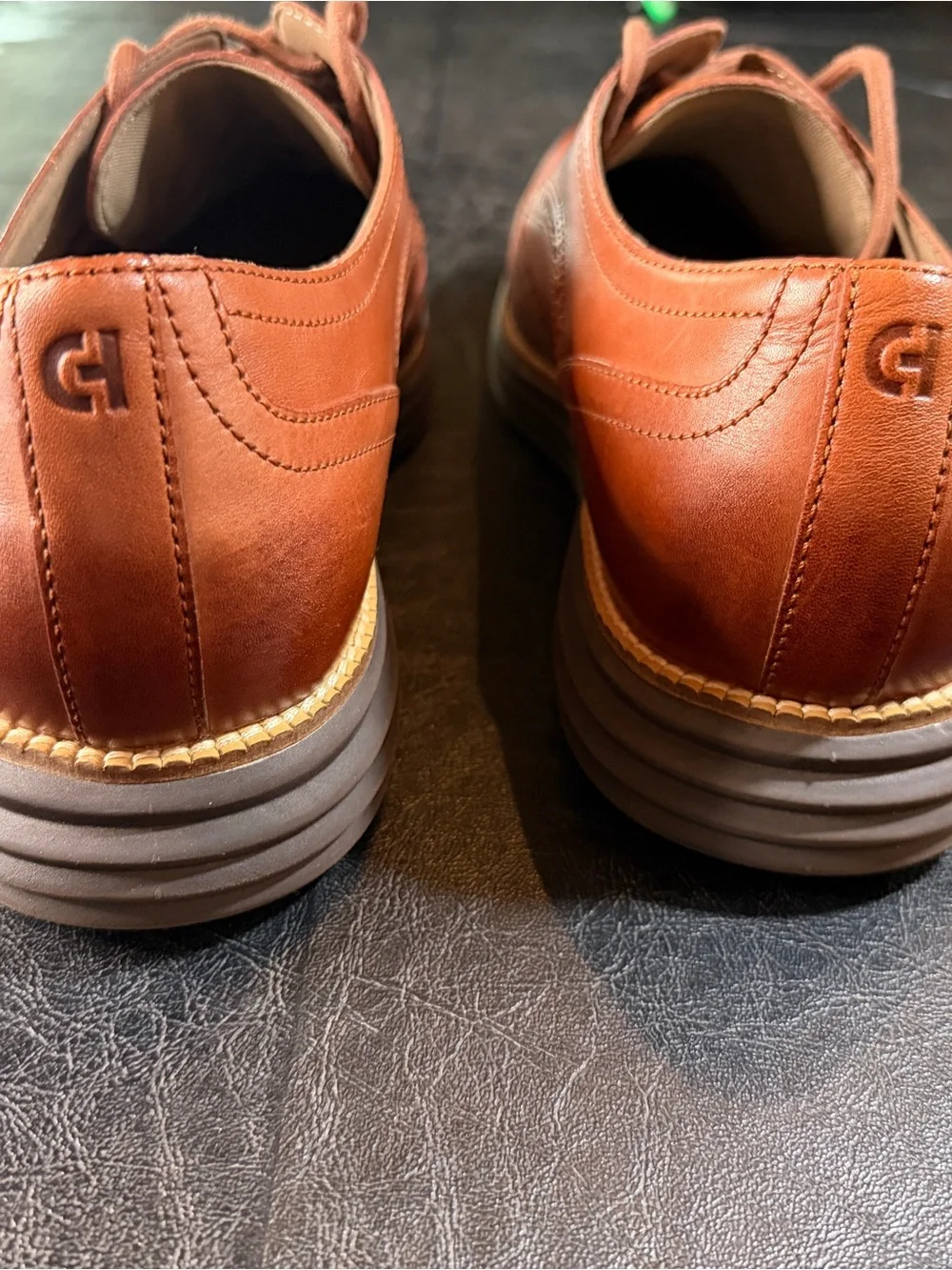 Cole Haan Men's Brown Leather Wingtip Derby Oxfords